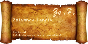 Zsivanov Henrik névjegykártya