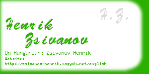 henrik zsivanov business card